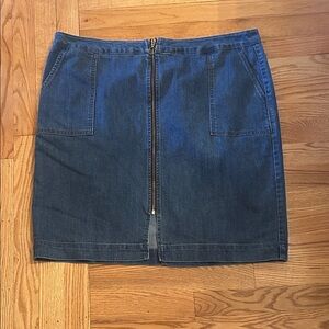 Style & Co. Blue Denim Front-Zip Mini Skirt